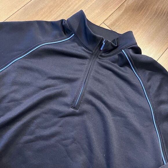 Adidas Golf‎ Blue Athletic Casual Quarter Zip Jacket Men Medium - Picture 3 of 4